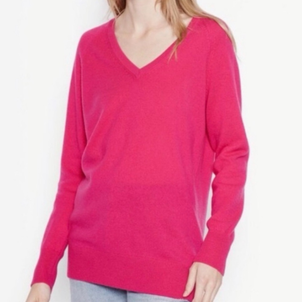Equipment‎ Asher Pink 100% Cashmere V-Neck Tunic Sweater Large
